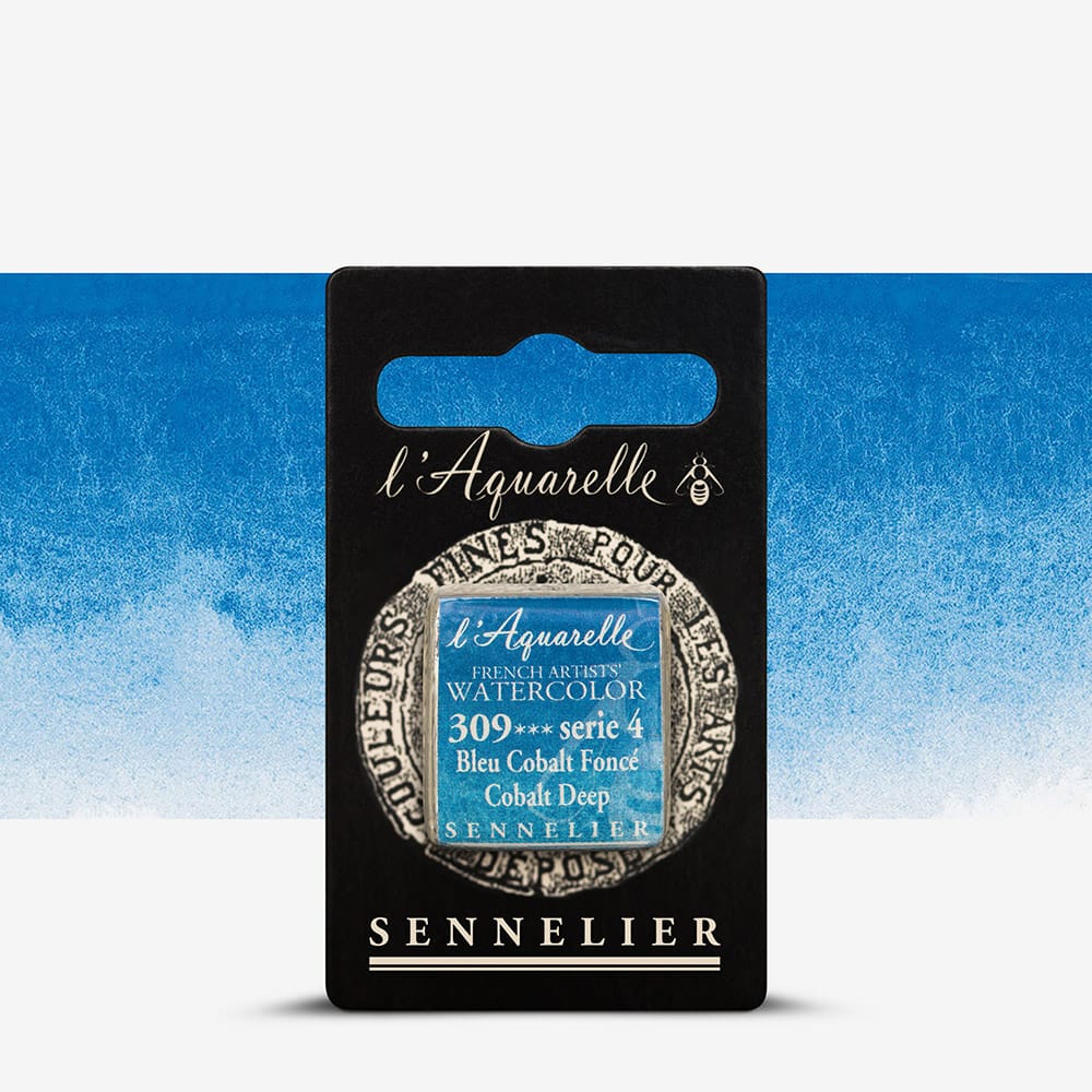 Краска акварельная "Sennelier" полукювета, S4, Кобальт глубокий (Cobalt Deep), N131541.309