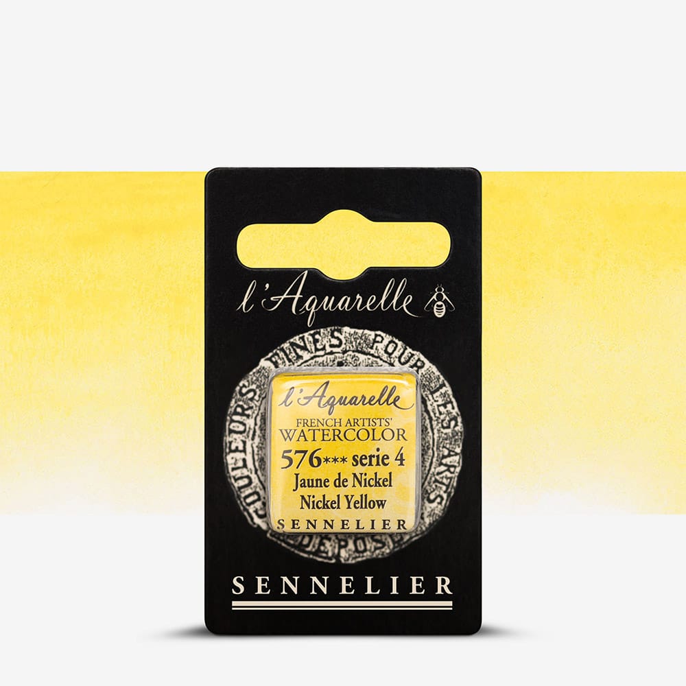 Краска акварельная "Sennelier" полукювета, S4, Никелевой желтый (Nickel Yellow), N131541.576
