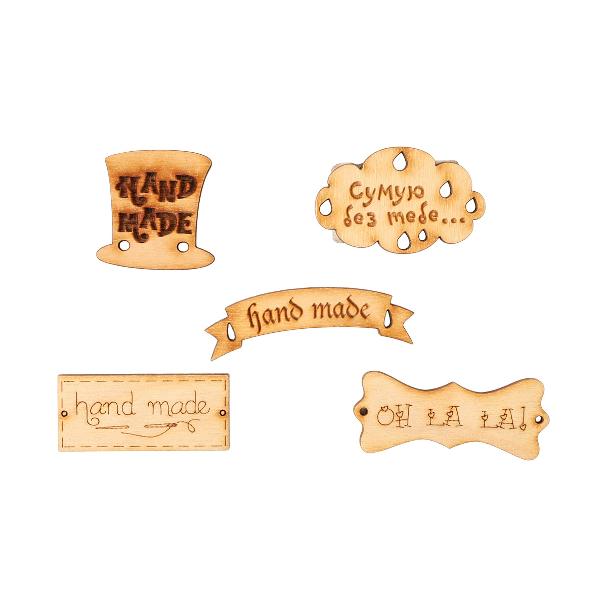 Заготовка деревянная Бирка маленькая 33*53 мм, в ассортименте, 807 (9-12)/808