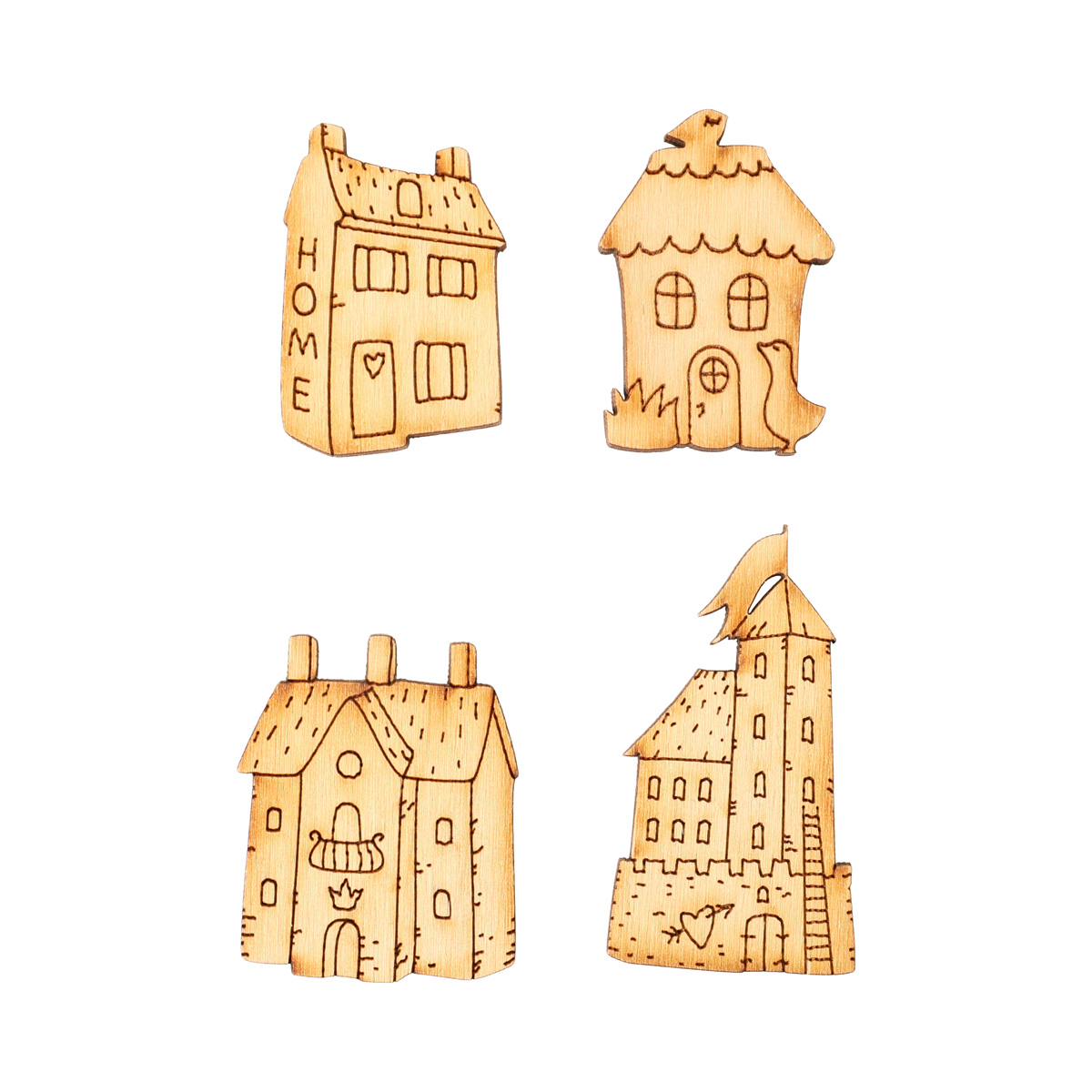 Заготівка дерев’яна Будиночок маленький 45*35 мм, в асортименті, 404