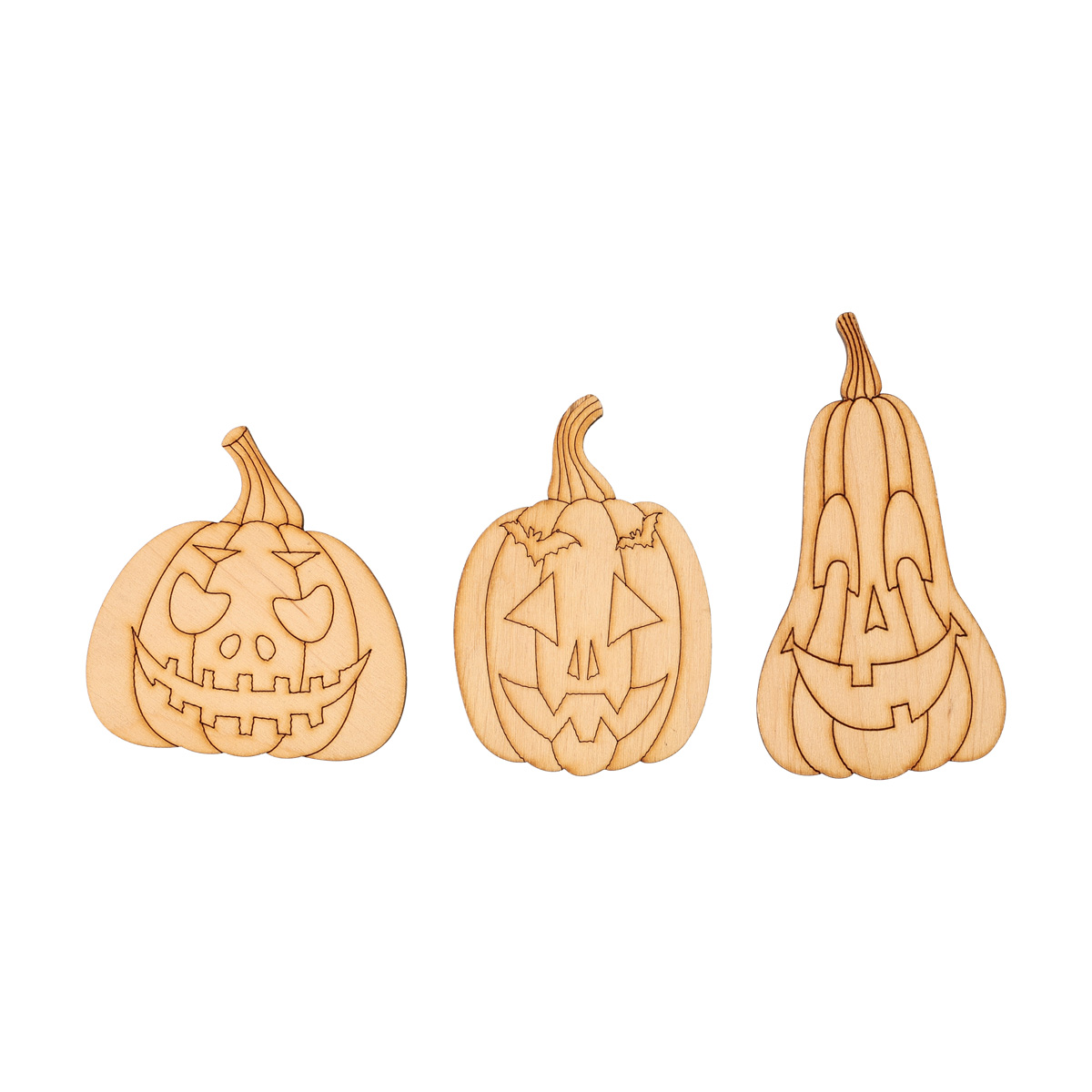 Заготовка деревянная Тыква "Halloween" (гравированная), в ассортименте, 710(1-8)