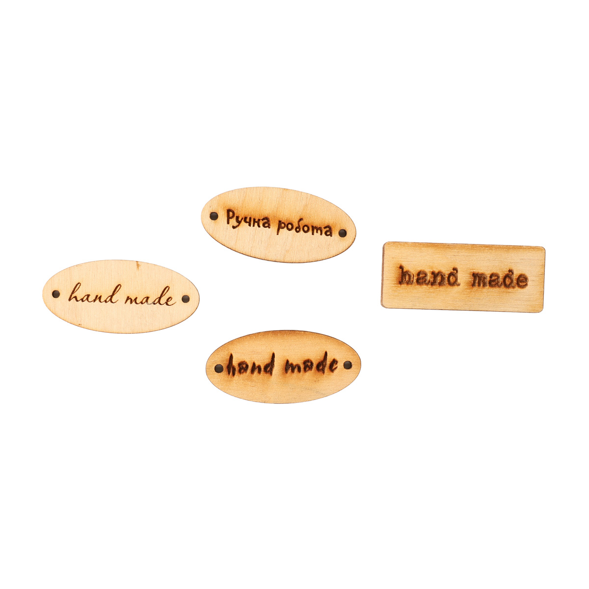 Заготівка дерев’яна Бірка прямокутна/овальна, в асортименті, 809(1-26)