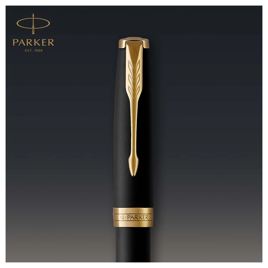 Ручка перо Sonnet 17 Matte Black Lacquer  позол. перо. Parker 84 811 10