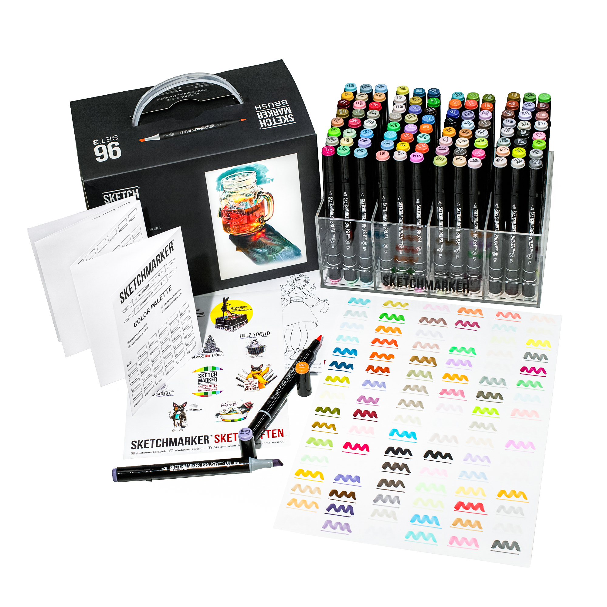 Набір маркерів SketchMarker Brush Set 3 96 шт. (у пластик. кейсі), SMB-96SET3 4