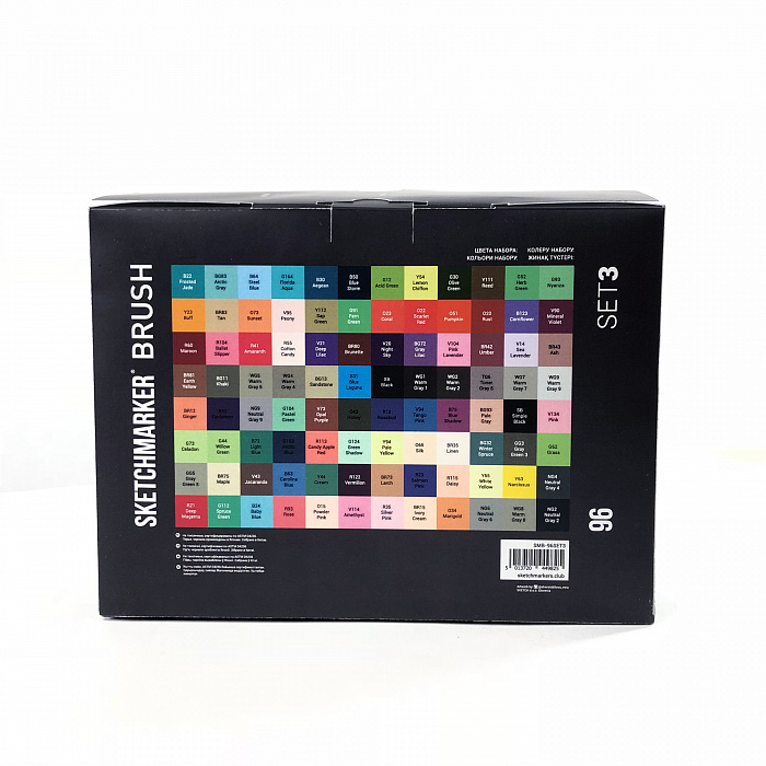 Набір маркерів SketchMarker Brush Set 3 96 шт. (у пластик. кейсі), SMB-96SET3 2