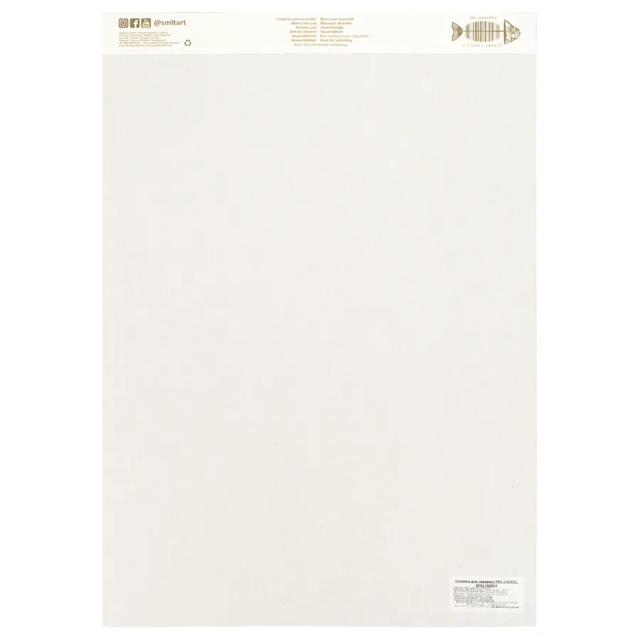Склейка для акварелі Pro Create A4, 400 г/м², 10 арк, 100% бавовна, Smiltainis 1