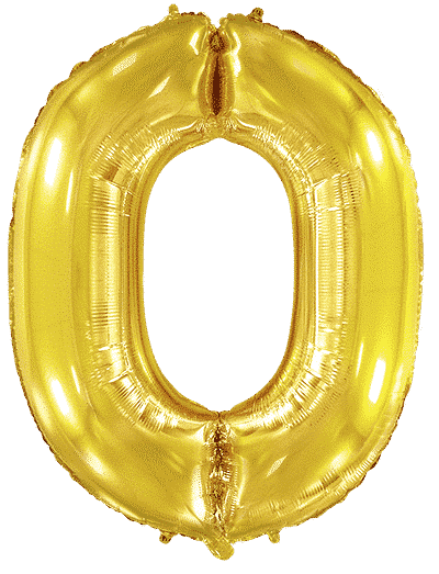 Кулька Ф ЦИФРА 0 Золотиста Slim 40", 3207-3686