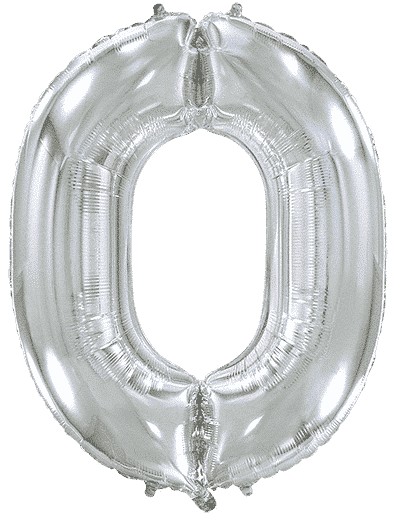 Кулька Ф ЦИФРА 0 Срібляста Slim 40", 3207-3696