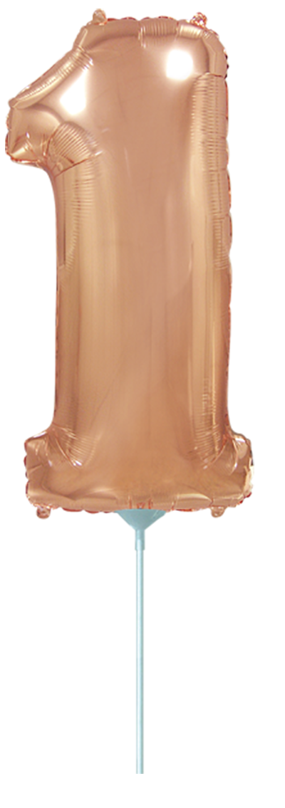 Кулька Ф ЦИФРА 1 14" рожеве золото ПАК, 3206-0581