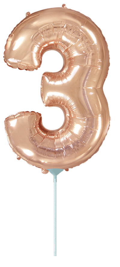 Кулька Ф ЦИФРА 3 14" рожеве золото ПАК, 3206-0583