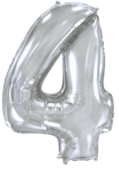 Кулька Ф ЦИФРА 4 Срібляста Slim 40", 3207-3700