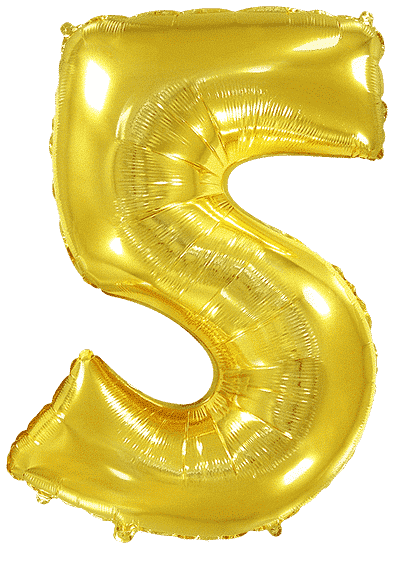 Кулька Ф ЦИФРА 5 Золотиста Slim 40", 3207-3691