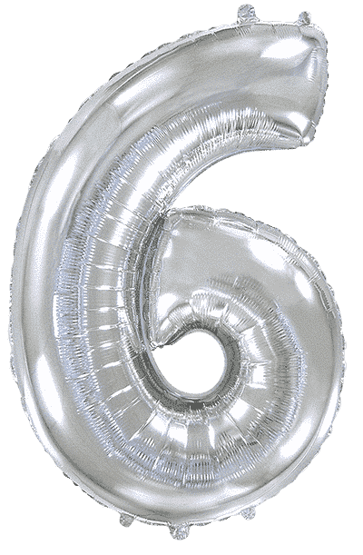 Кулька Ф ЦИФРА 6 Срібляста Slim 40", 3207-3702