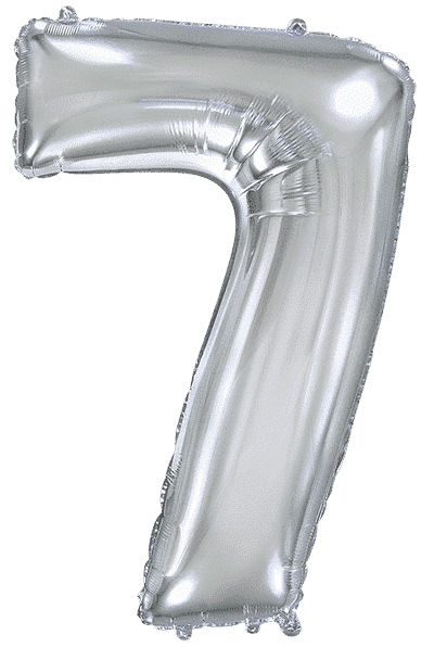 Кулька Ф ЦИФРА 7 Срібляста Slim 40", 3207-3703