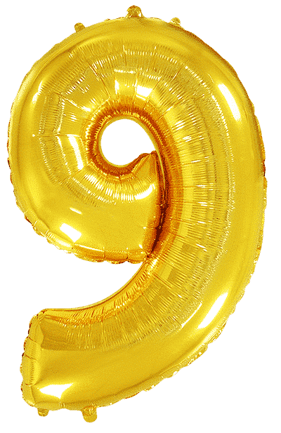 Кулька Ф ЦИФРА 9 Золотиста Slim 40", 3207-3695