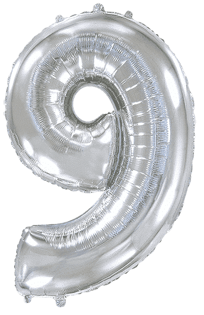 Кулька Ф ЦИФРА 9 Срібляста Slim 40", 3207-3705