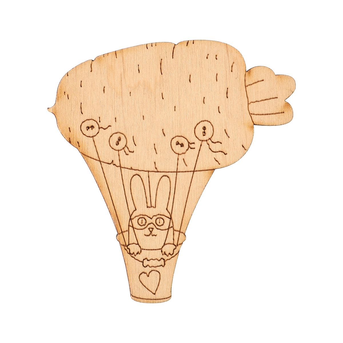 Заготівка дерев’яна Повітряна куля (гравірування), в асортименті 105 1