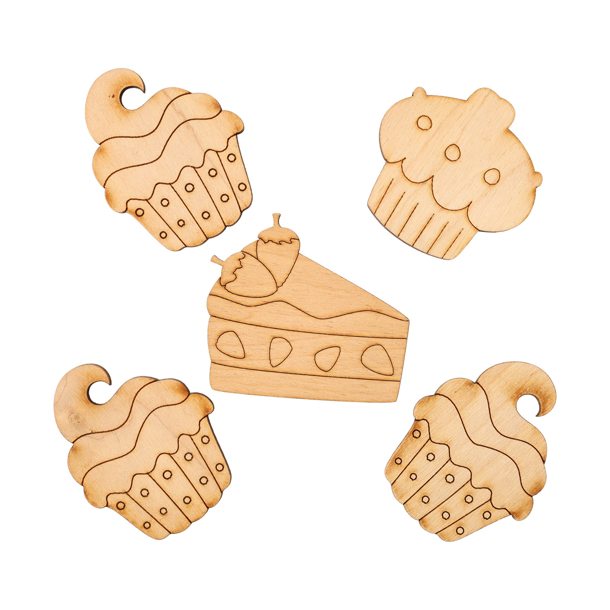 Заготівка дерев’яна Тістечко, в асортименті, 118(1-4/8-9)