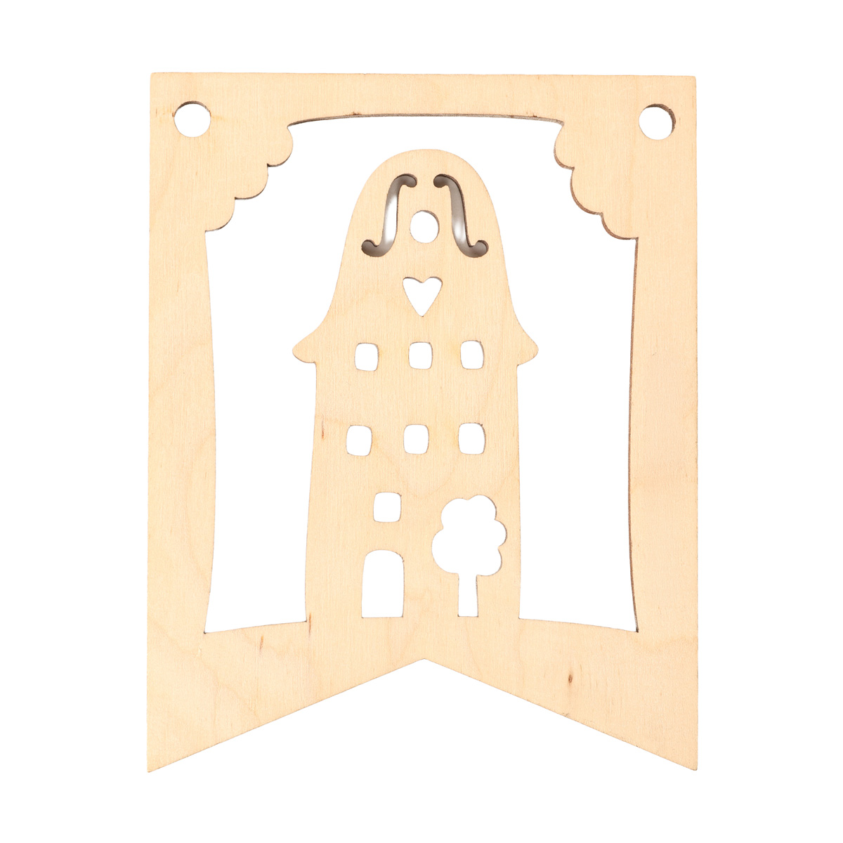 Заготівка дерев’яна Прапорець прорізний великий 115*90 мм, в асортименті, 133 1