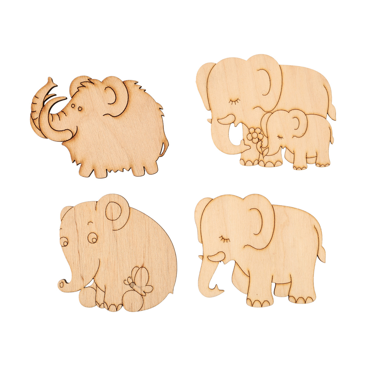 Заготовка деревянная Слон, в ассортименте 317