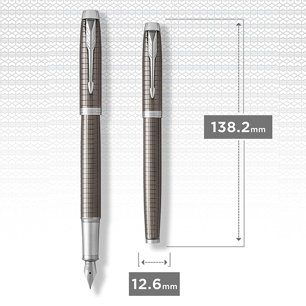 Ручка перо IM Premium Dark Espresso Chiselled хром 24 311 4