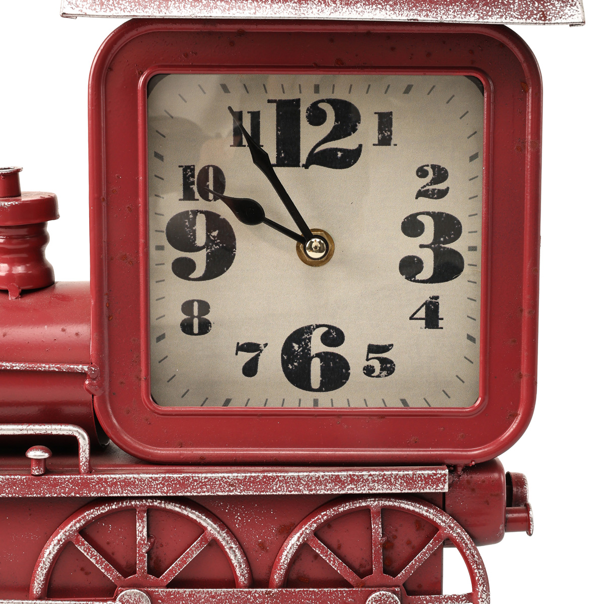 Часы настольные металлические Паровоз "Jesko" d=26 см, аналог, красный, 2012421 1