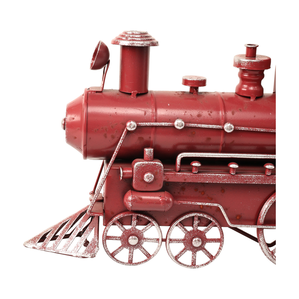 Часы настольные металлические Паровоз "Jesko" d=26 см, аналог, красный, 2012421 2