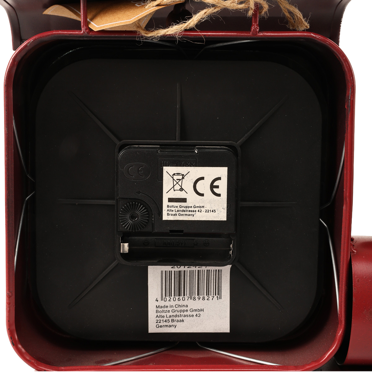 Часы настольные металлические Паровоз "Jesko" d=26 см, аналог, красный, 2012421 6