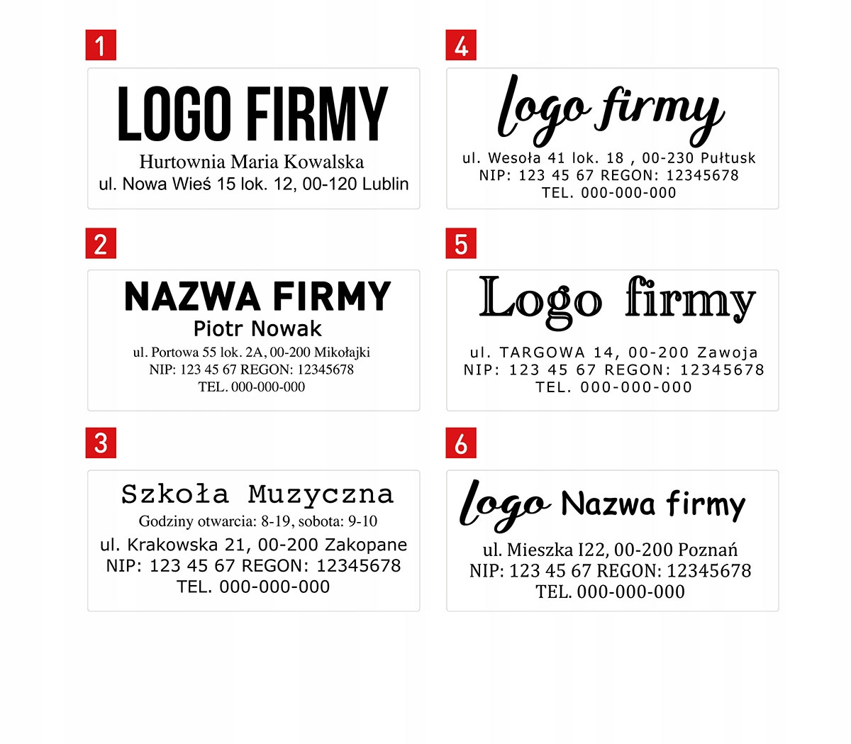 Текстовый штамп 5-ти рядный Tr 4925 3