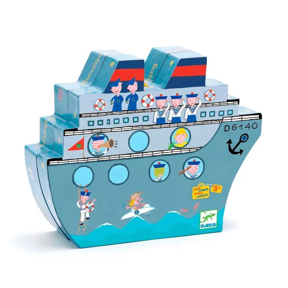 Гра настільна дитяча дерев’яна Гра настільна тактика Морський бій DJECO, DJ05270