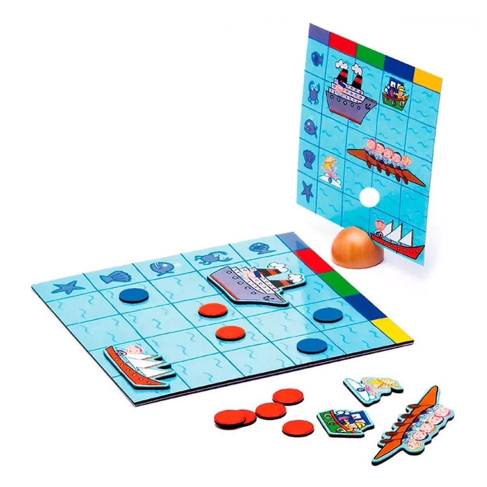 Гра настільна дитяча дерев’яна Гра настільна тактика Морський бій DJECO, DJ05270 1