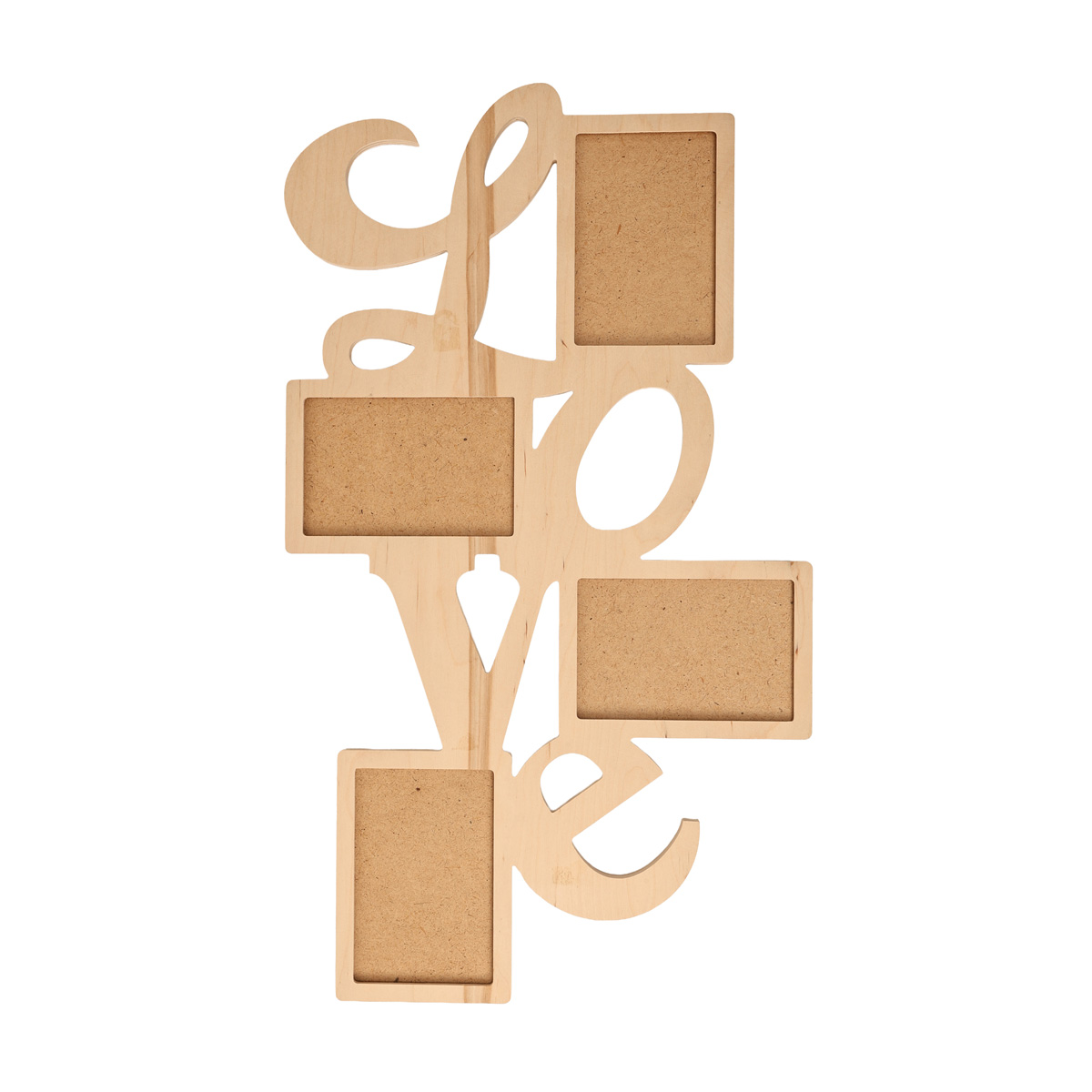 Заготовка деревянная Фоторамка-коллаж "Love", 0451