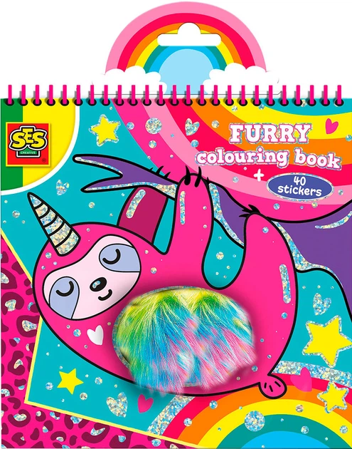 Книжка-раскраска "Пушистики" (15 л., 40 стикеров с блестками), 0112S