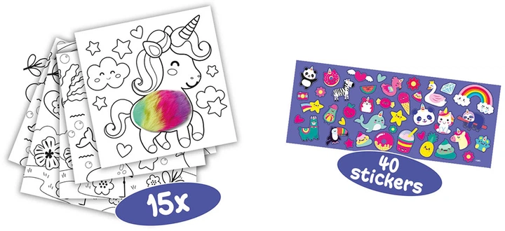 Книжка-раскраска "Пушистики" (15 л., 40 стикеров с блестками), 0112S 2