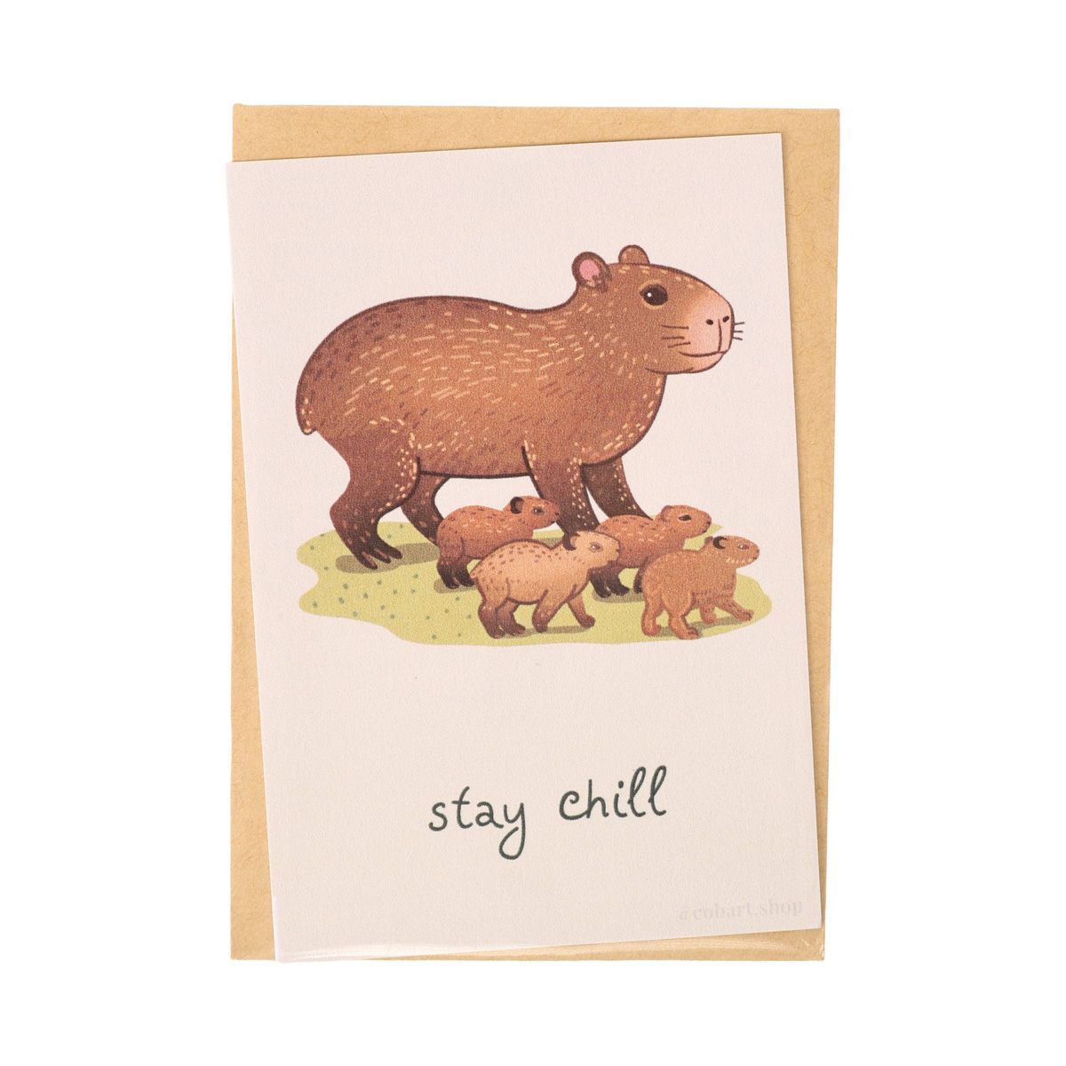 Открытка с конвертом А7 "Капибара", Cobart, СS-GС-013