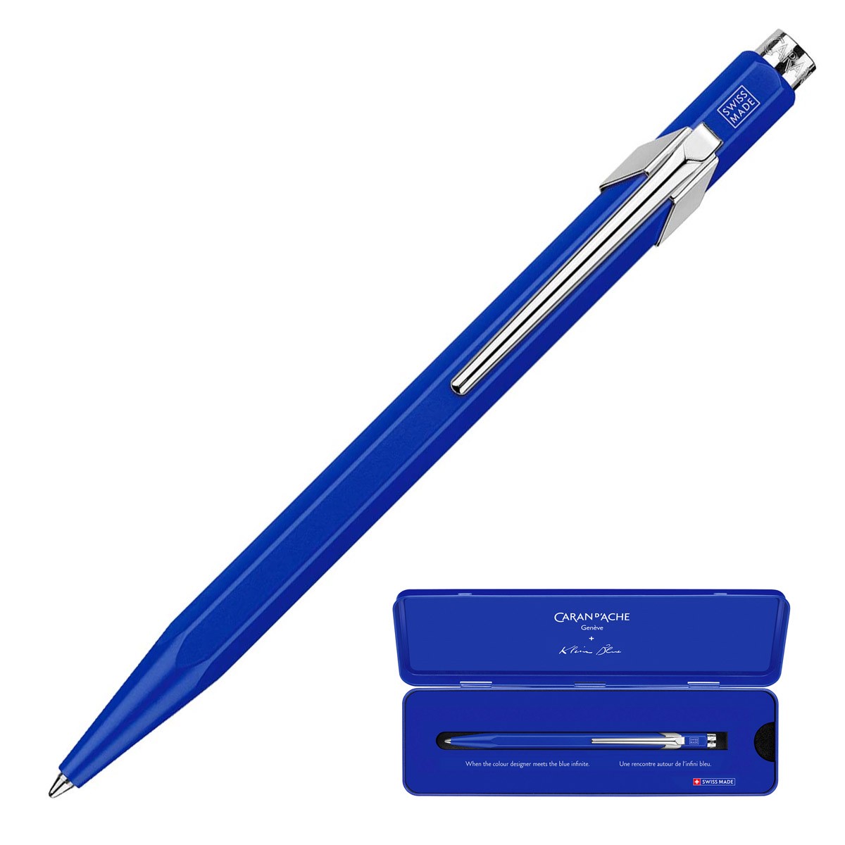 Ручка Caran d’Ache 849 Klein Blue® Синяя+пенал, 849.648 3