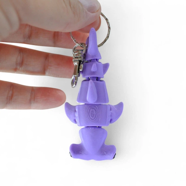 Кинематический 3D брелок Рыба молот фиолетовая 3