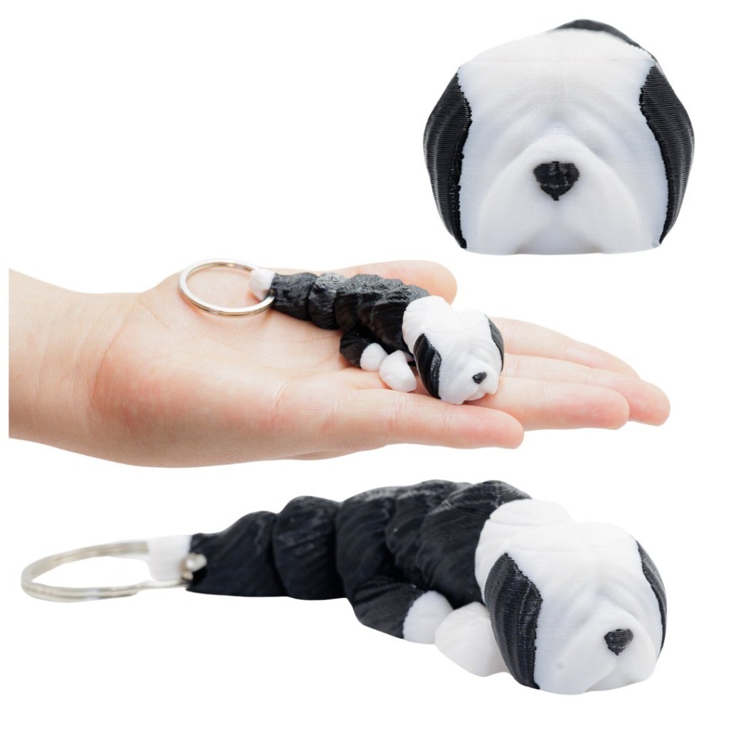 Кинематический 3D брелок Пес с закрытыми глазами 2