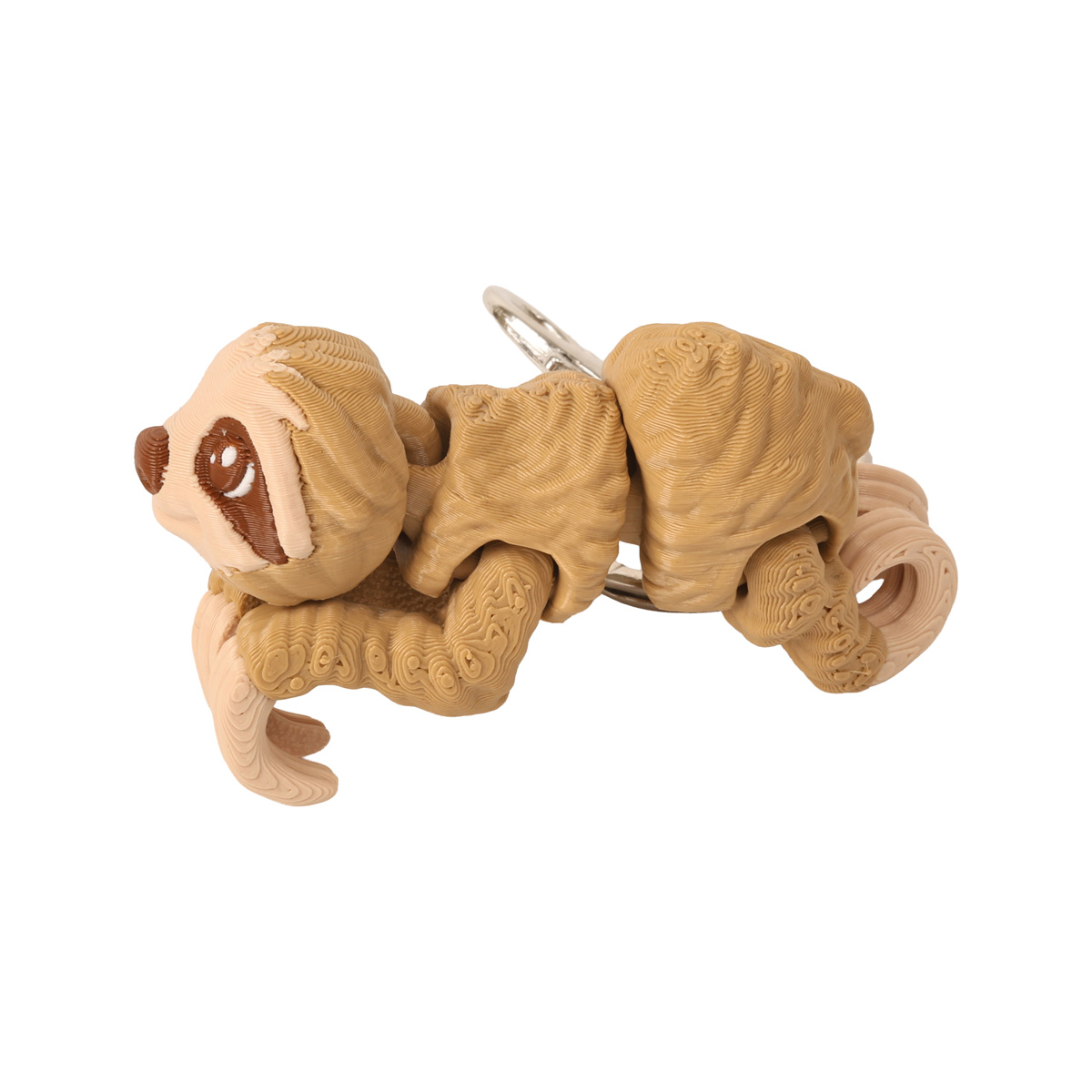 Кінематичний 3D брелок Лінивець з замкнутими кігтями дивиться вгору 1