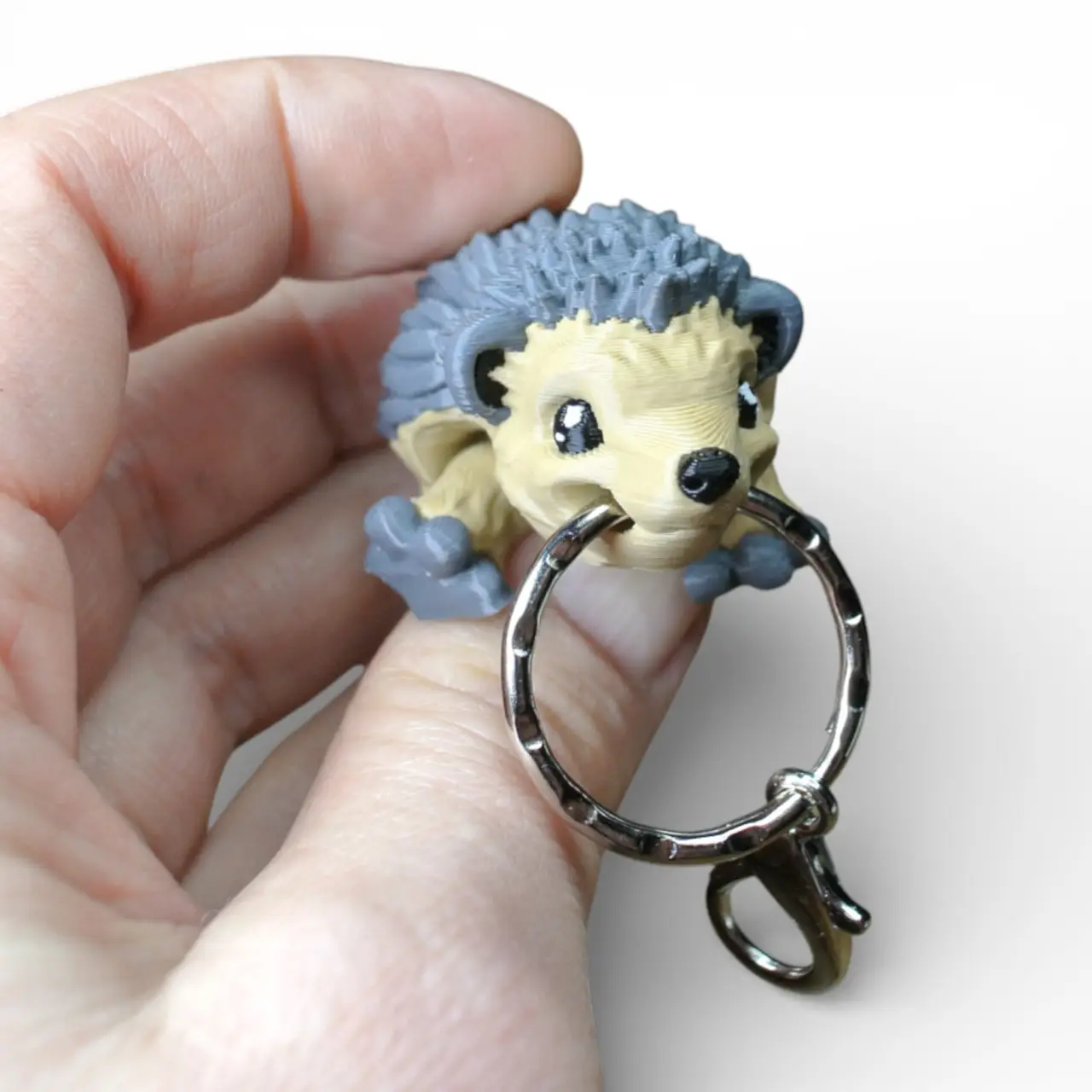 Кинематический 3D Брелок Ёж серый 2