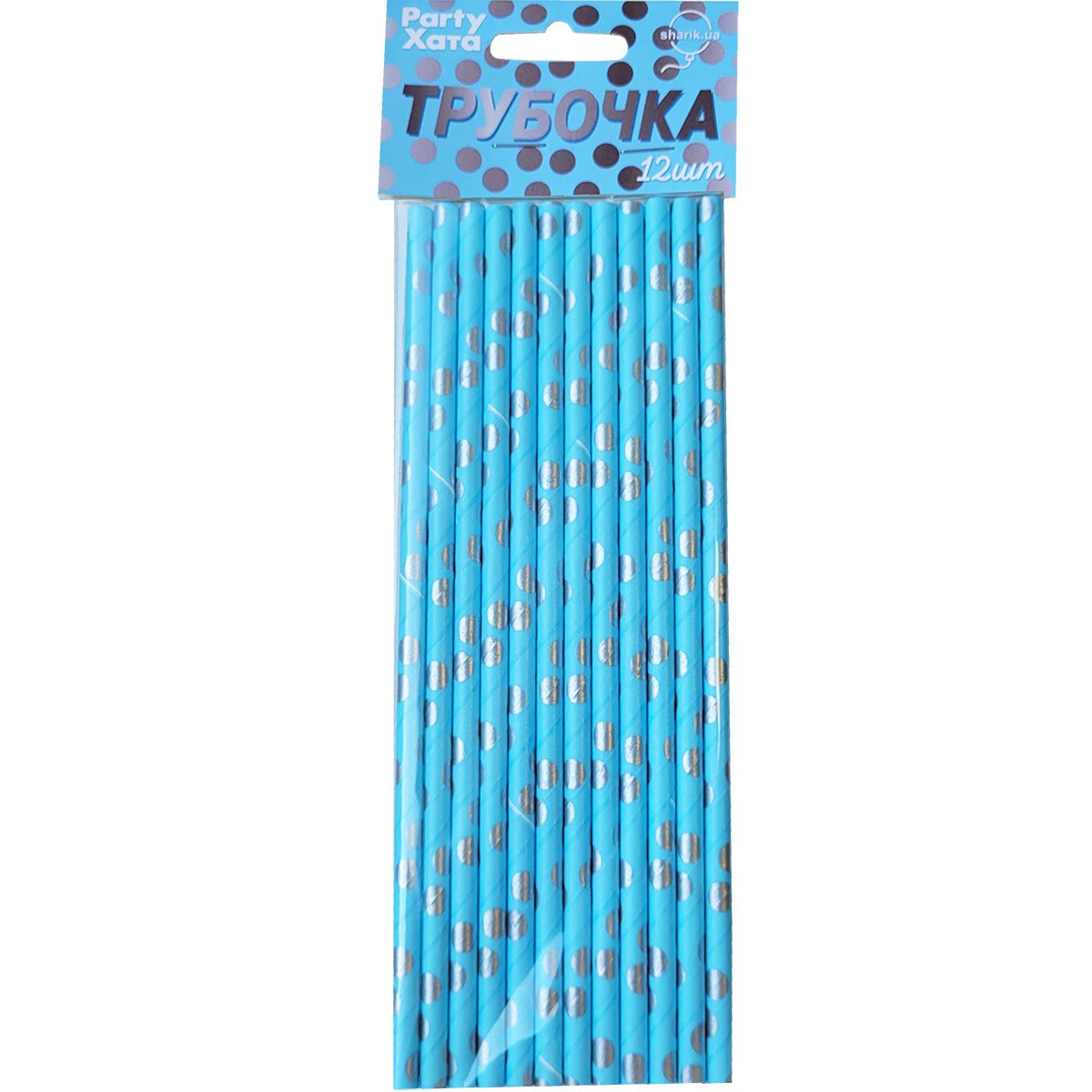 Трубочка д/кокт Горошок срібло 12 од, 1502-5777