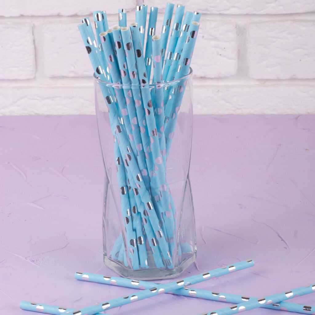 Трубочка д/кокт Горошок срібло 12 од, 1502-5777 1