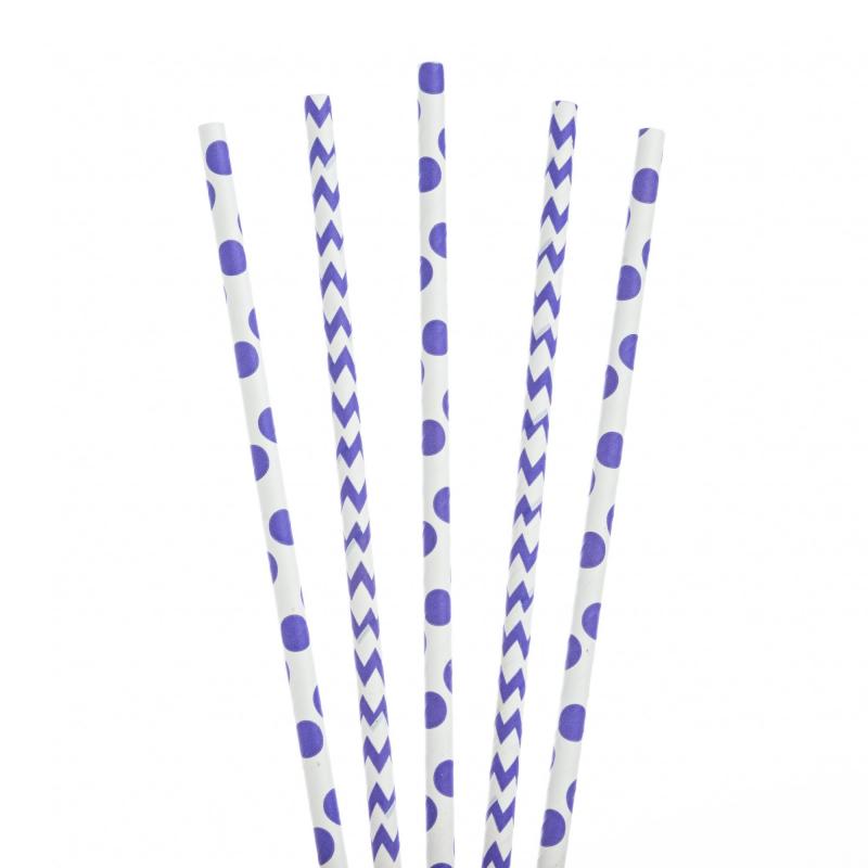 Трубочки горох/шеврон Фиолетова 19,5 см 24 од/А, 3502-3482 1