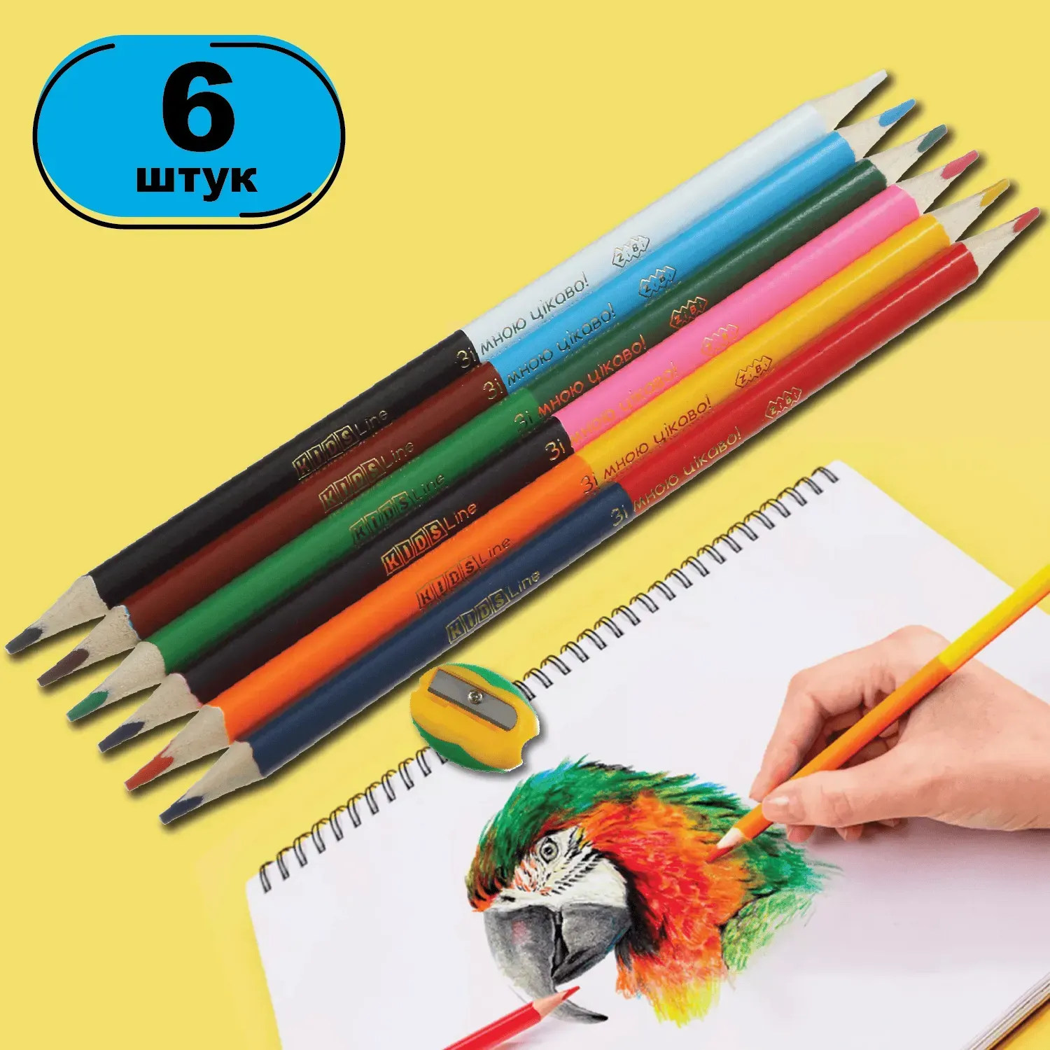 Олівці 12 кол., Kids Line Double , ZB.2462 2