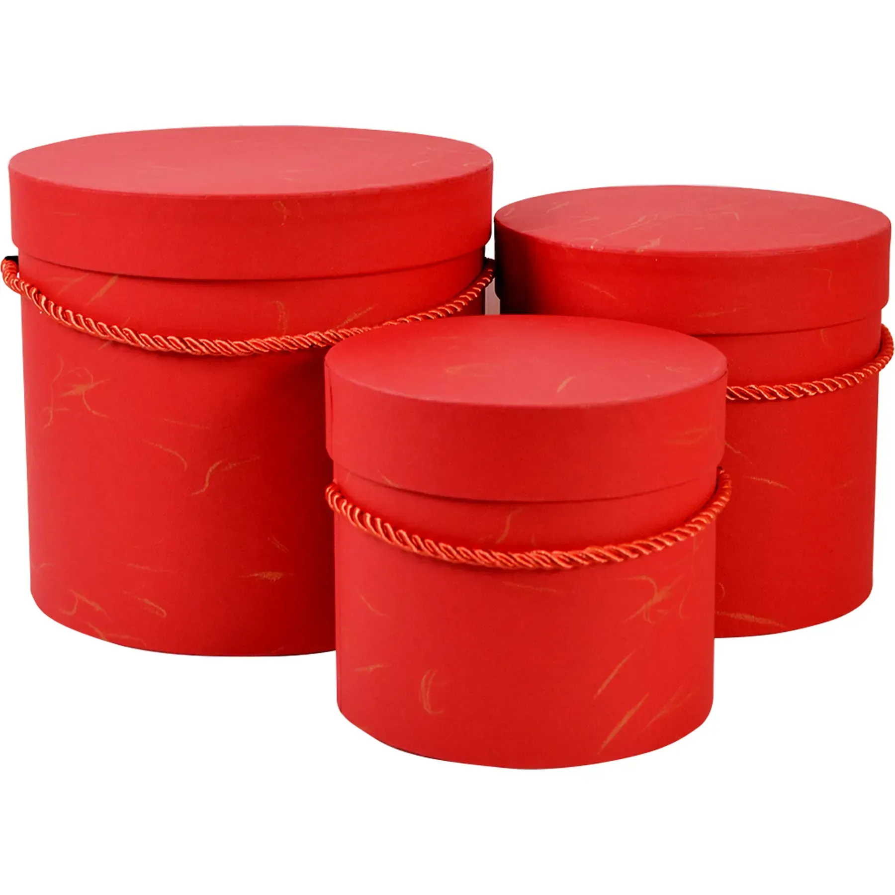 Подарункова коробка кругла, червона зі шнурком, 18*18*17 см, 210340353
