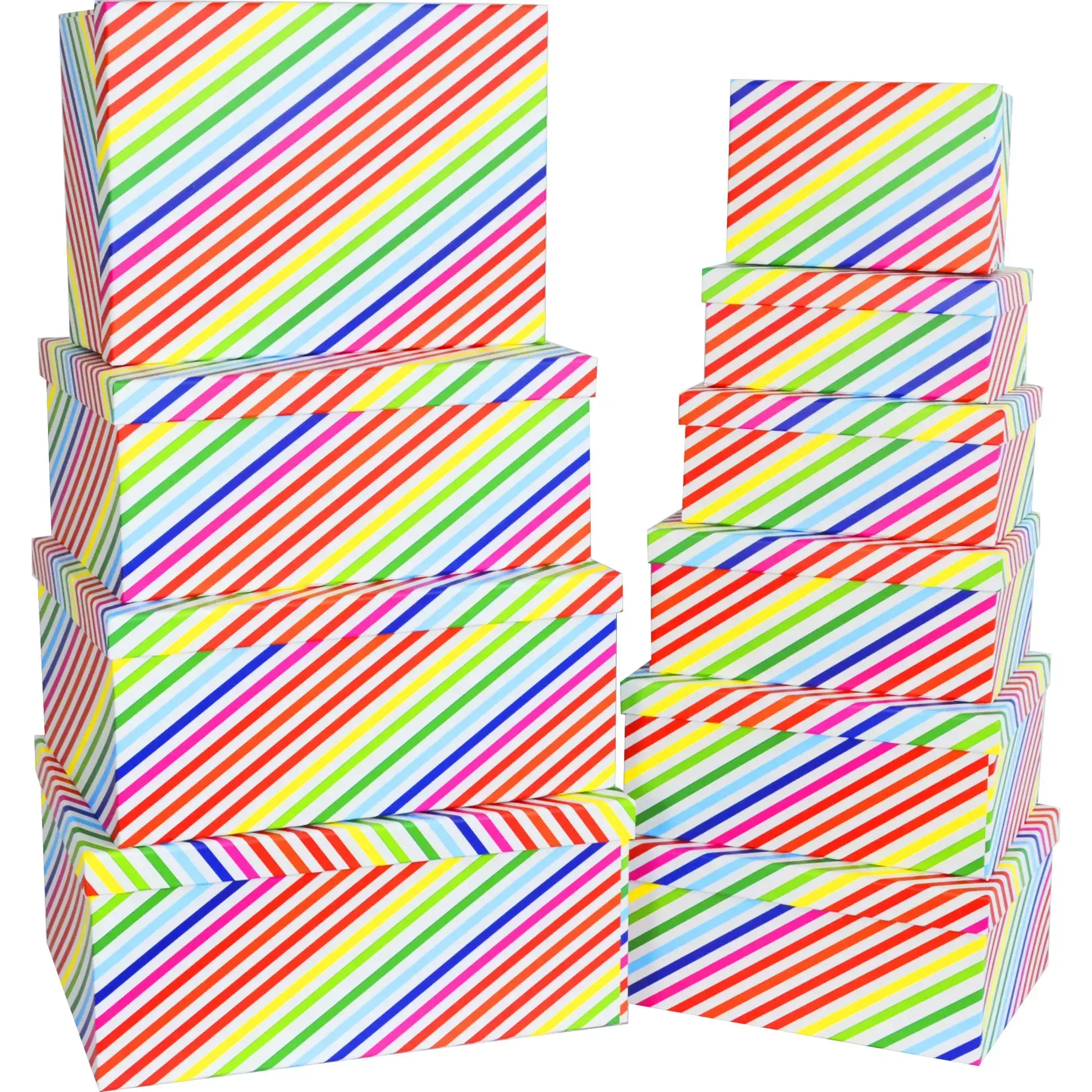 Подарункова коробка прямокутна, "Різнокольорова смужка", 31*23*13,5 см, 1110287507