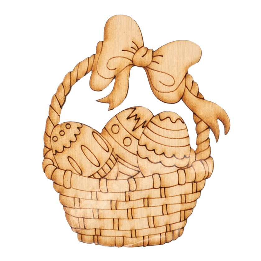 Заготівка дерев. Великдень Кошик з писанками, 10см, В-0295