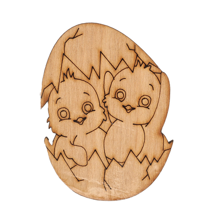 Заготовка дерев. Пасха Цыплята в яйце 7 см, В-0292