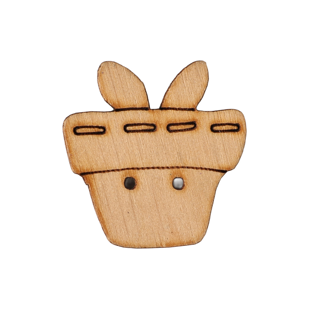 Заготовка деревянная "Пуговица Вазончик" 30*30 мм, T074