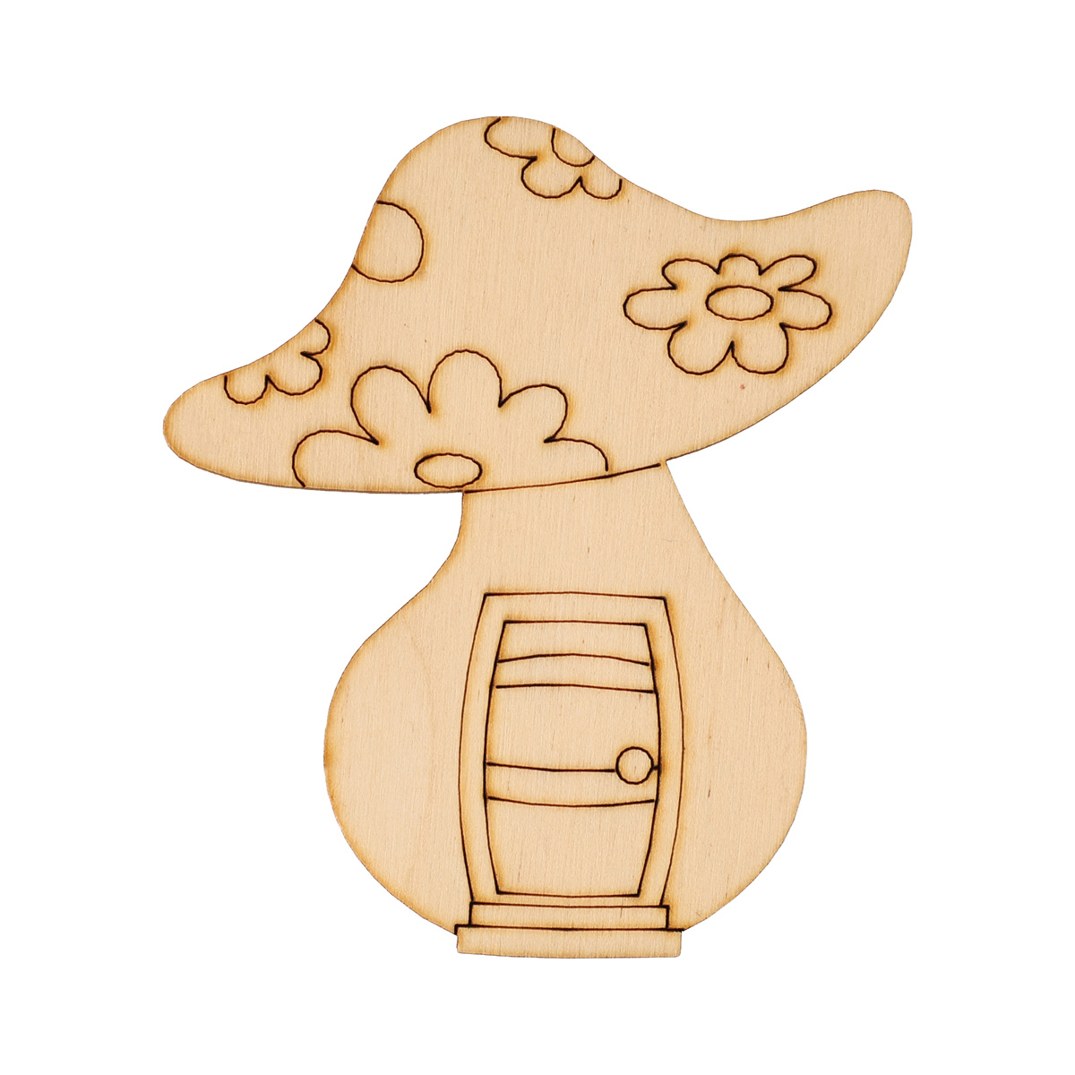 Заготовка деревянная "Домик-мухомор-4", R103